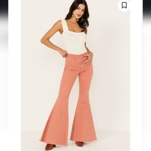 Shyanne Women's High Rise Super Flare Stretch Rose Jeans